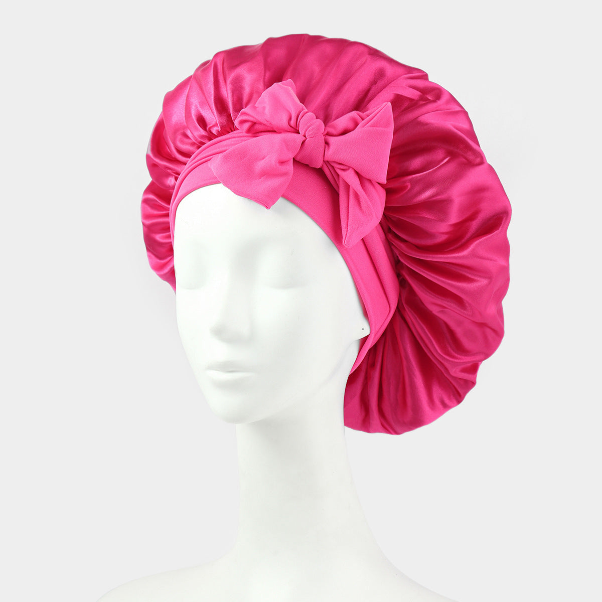 Silk Satin Bonnet – Adjustable Tie Band, Double Layer (Sleep Protection Cap)