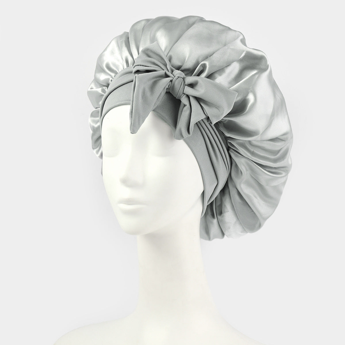 Silk Satin Bonnet – Adjustable Tie Band, Double Layer (Sleep Protection Cap)